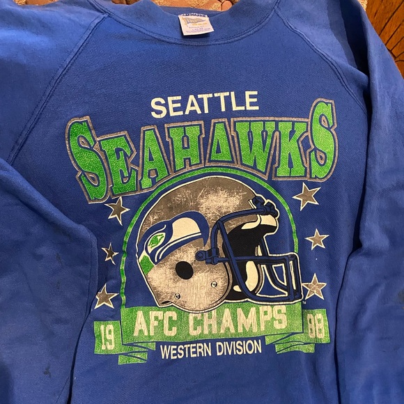 1988 afc champions Seahawks crewneck - Picture 1 of 4